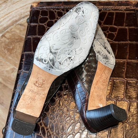 BRIGHTON “TRYST” Brown Leather Mule, Size 7.5 - Picture 5 of 7